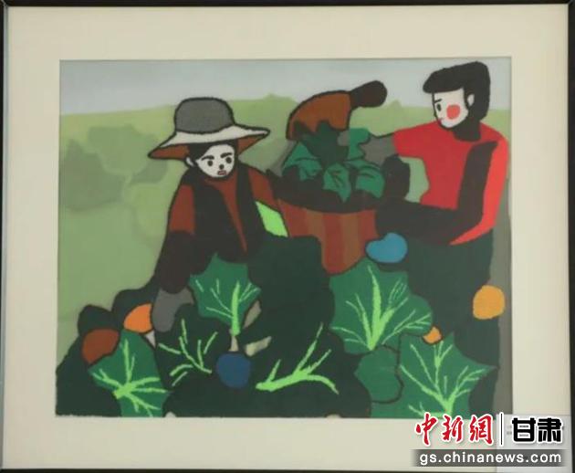 皋蘭縣高原夏菜項目幫助當(dāng)?shù)貗D女增收致富。刺繡 黃淑娟 繡稿 趙海科