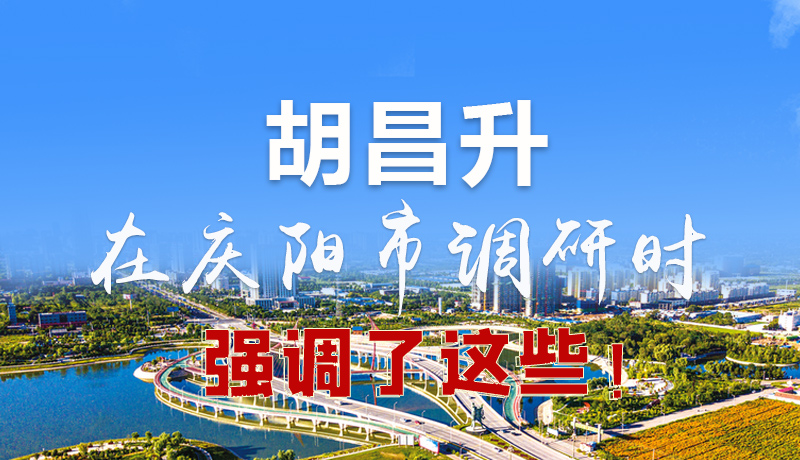 圖解|胡昌升在慶陽市調研時強調了這些！