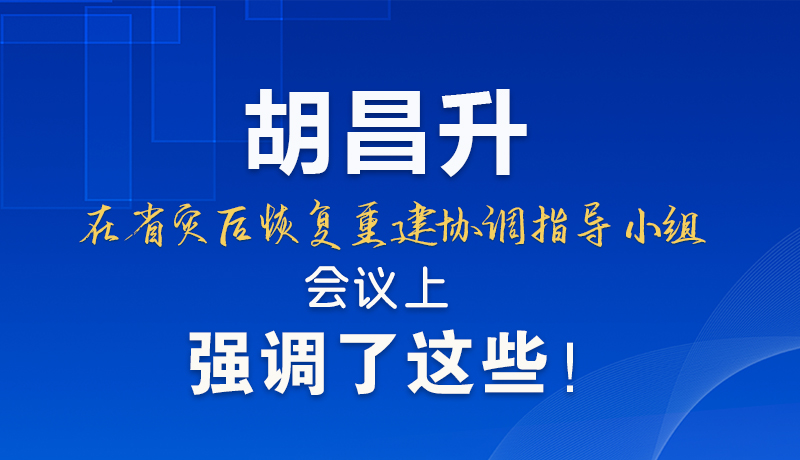 圖解|胡昌升在省災(zāi)后恢復(fù)重建協(xié)調(diào)指導(dǎo)小組會議上強(qiáng)調(diào)了這些！