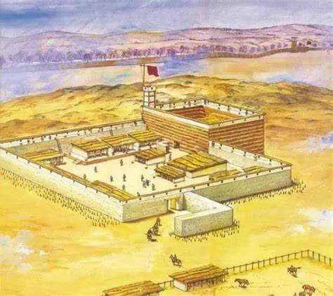 甲渠候官遺址復(fù)原圖(圖源:網(wǎng)絡(luò))