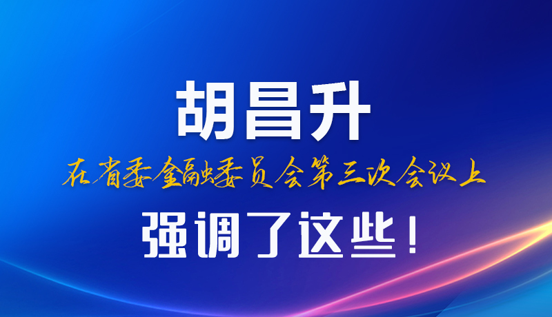 圖解|胡昌升在省委金融委員會第三次會議上強調(diào)了這些！
